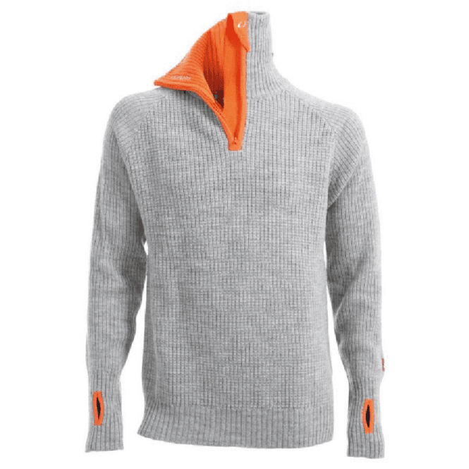 Hovedbilde Rav sweater w/zip Grey Melange/Coral Rose